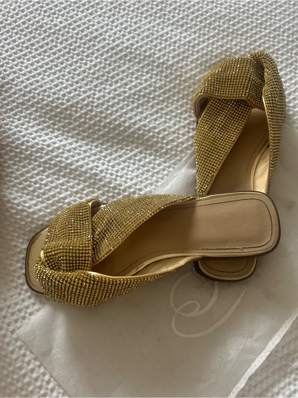 Sam Edelman Issie Metallic Gold Slide Sandals
